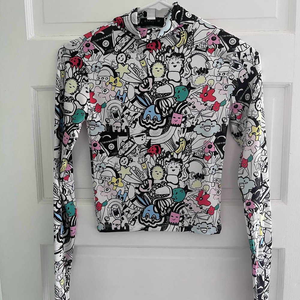 Topshop manga print long sleeve top
